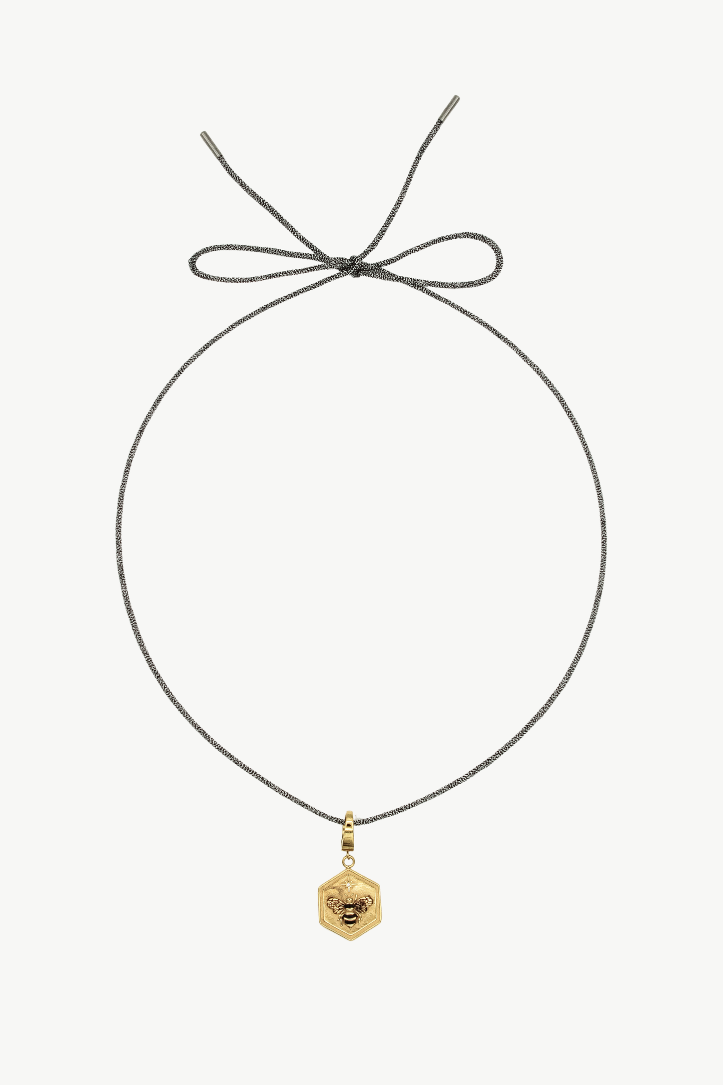 Lurex Cord Necklace - Gunmetal