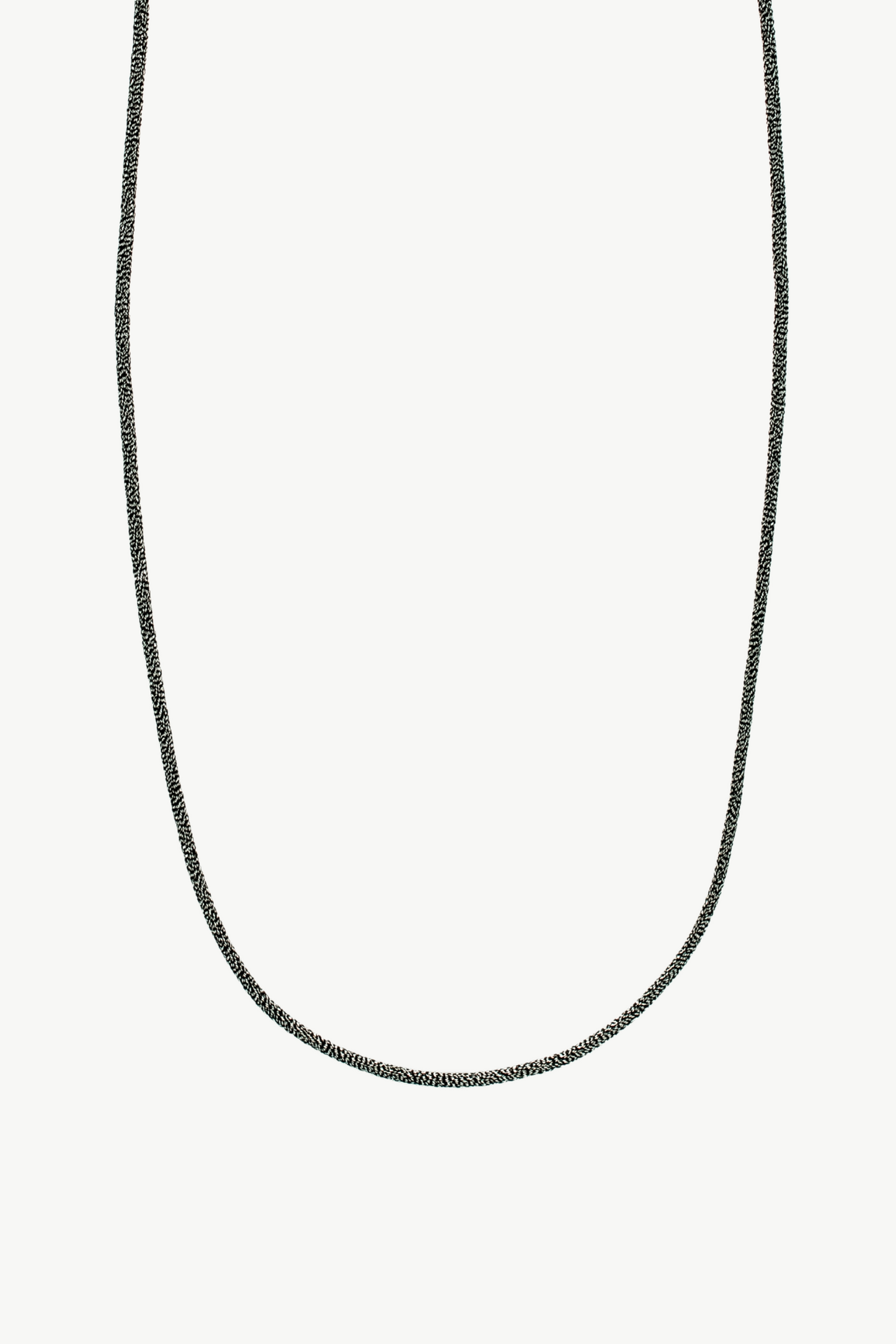 Lurex Cord Necklace - Gunmetal