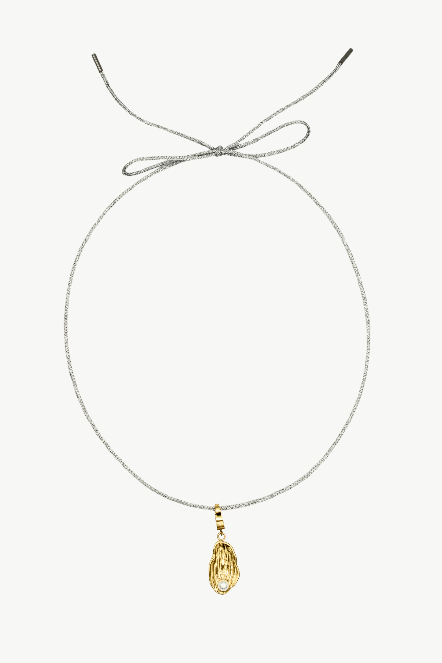 Lurex Cord Necklace - Silver