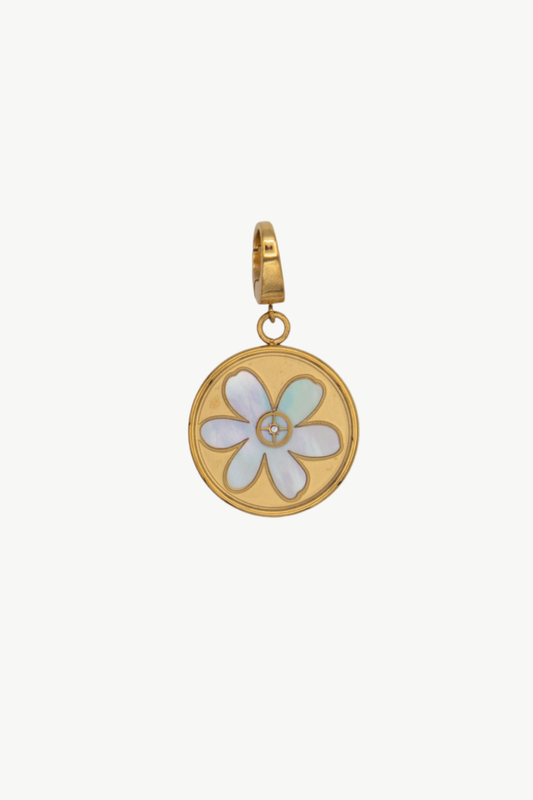 Mother of Pearl Flower Charm