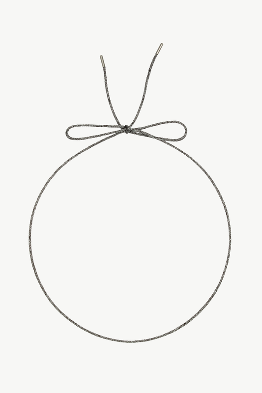 Lurex Cord Necklace - Gunmetal
