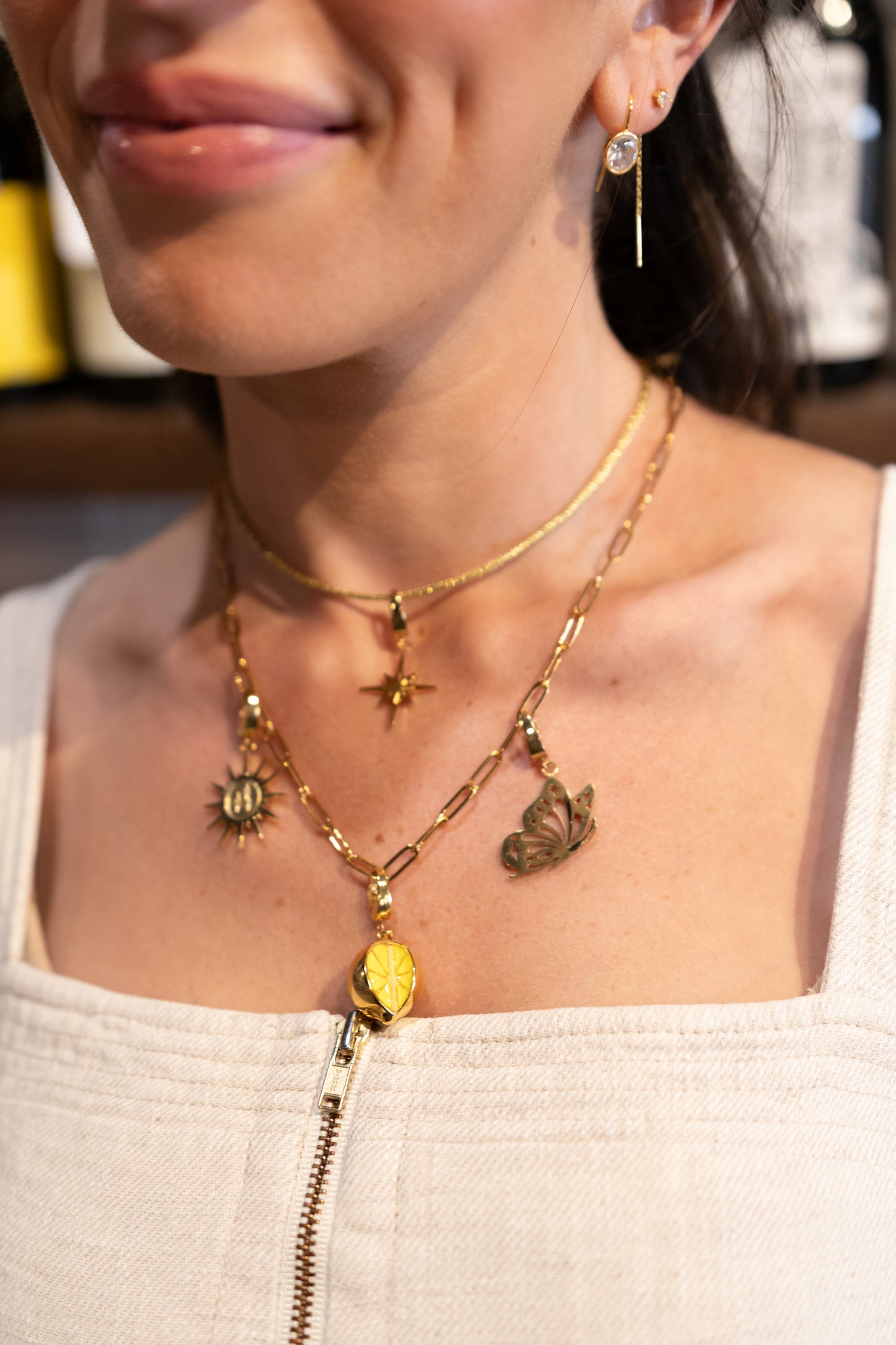 Lurex Cord Necklace - Gold