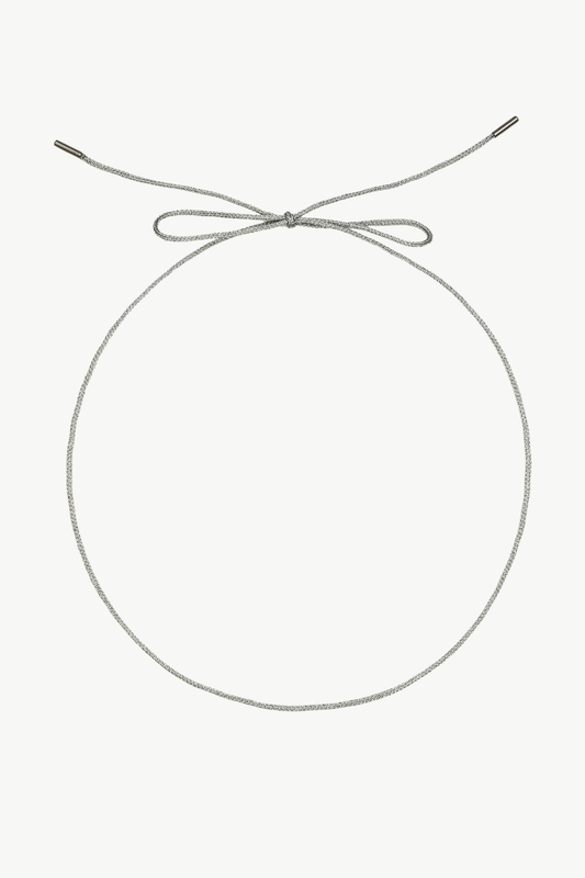 Lurex Cord Necklace - Silver